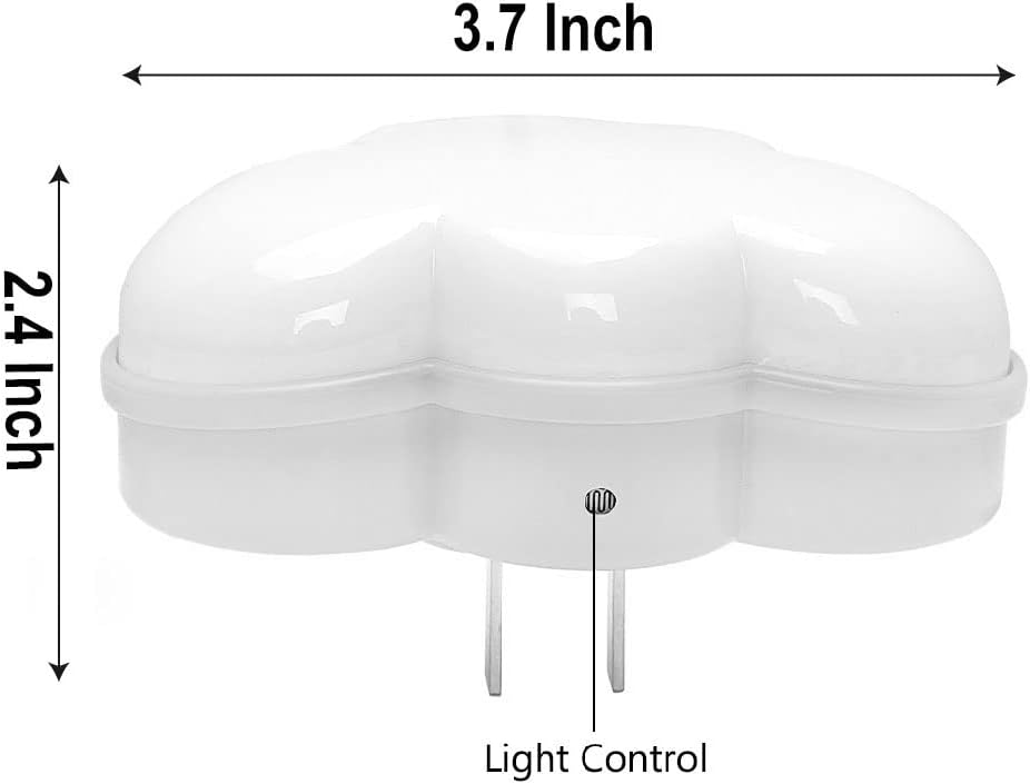 AUSAYE LED Night Light Plug in Lamp Light Sensor Cloud Night Light Energy-Saving Pretty Night Lights for Adults Kids NightLight White