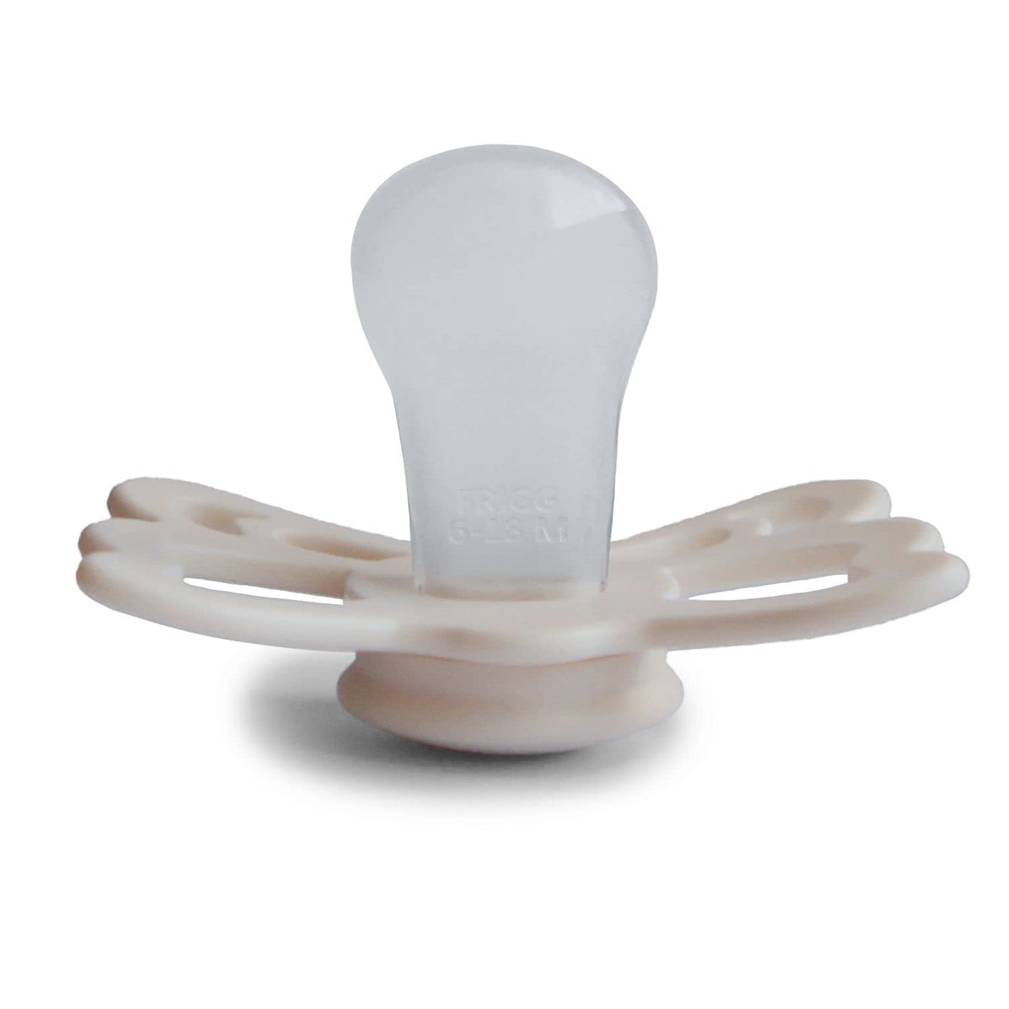 FRIGG Butterfly Anatomical SilkySoft Silicone Baby Pacifier | Made in Denmark | BPA-Free (Cream/Blush, 6-18 Months)