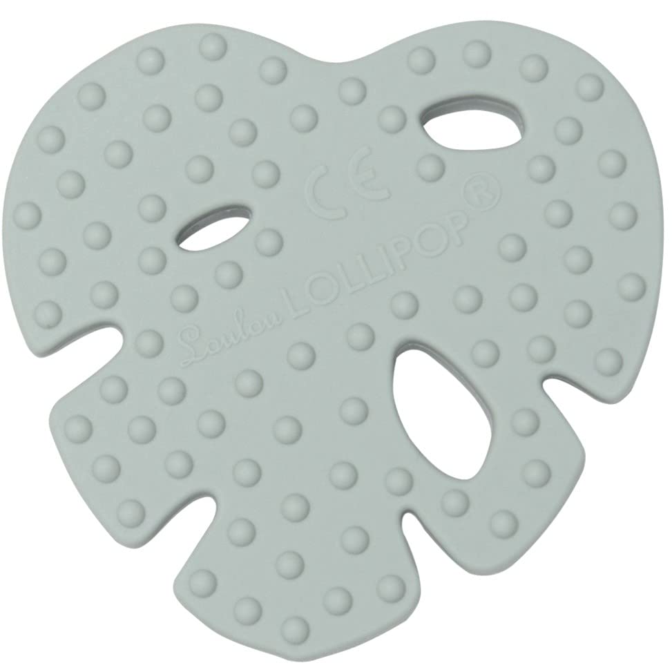 Silicone Teether – Food-Grade, BPA-Free Teething Relief Toy for Babies – Safe, Durable & Easy-to-Hold Infant Teether – Textured Sensory Toy for Soothing Sore Gums - Monstera Mint