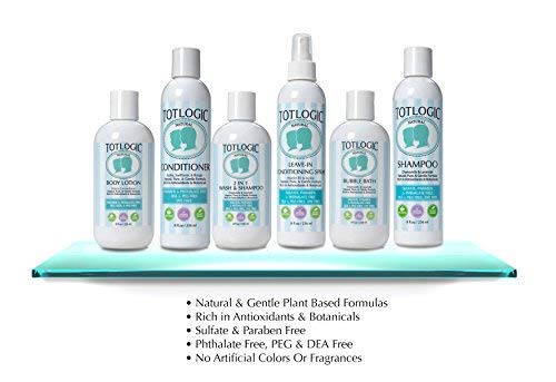 TotLogic Sulfate Free Kids Shampoo - 8 oz Original Scent - Gentle and Paraben Free Non-Toxic Plant Based Formula Safe for Babies and Toddlers, Natural Essential Oils