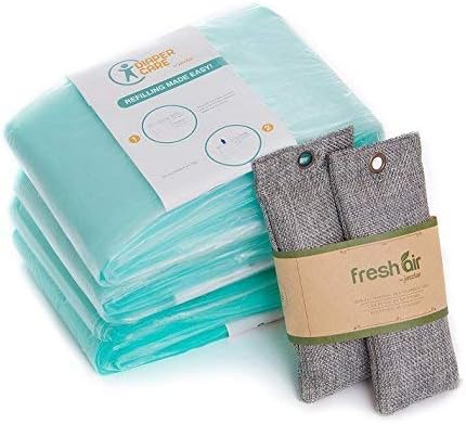 Jasclair Refill Bags Compatible with Dekor Plus Diaper Pail (4 Pack) | Odor-Locking Multi-Layer Liners | Light Baby Powder Scent | Leak-Resistant & Easy to Use | Not for Dekor Classic