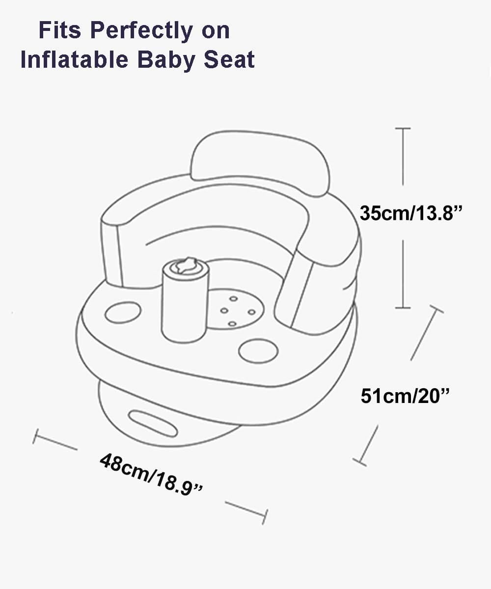 Seat Cover Compatible with Inflatable Baby Seat, Comfortable Seat Cover Fits OBBOLO Inflatable Baby Chair and Similar Sizes (20.8" D x 19.7" W x 14.7" H), Gray Cover Only