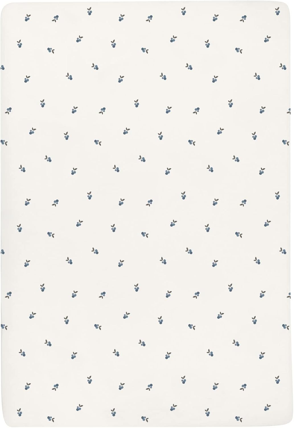 Ely's & Co. Patent Pending Waterproof Crib Sheets, 100% Cotton with Waterproof Lining - Built in Mattress Protector, 2 Pack Fitted Crib Sheet Set, Berry and Cluster Dot (Blue) 28” x 52”
