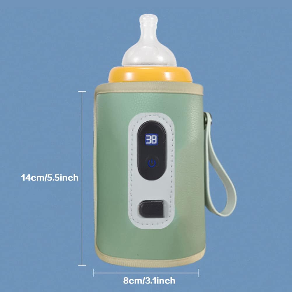 Portable Bottle Warmer Insulation Cover, Baby Milk Heat Keeper Cover with Temperature Adjustment, USB Warmer Bottle Cover for Car Travel