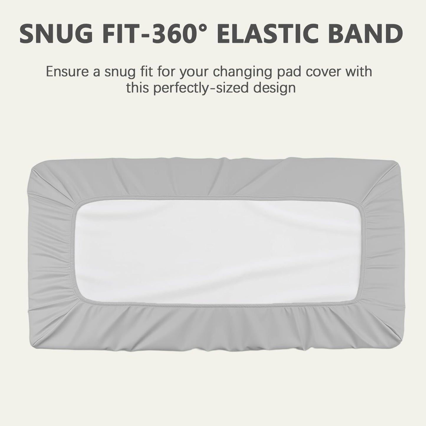 Vegan Leather Changing Pad Cover - 31"X 16" - Waterproof Wipeable, Extra Thick & Portable & Non-Slip Diaper Mat - Fits Standard Changing Tables for Baby Boy Girl (Gray)