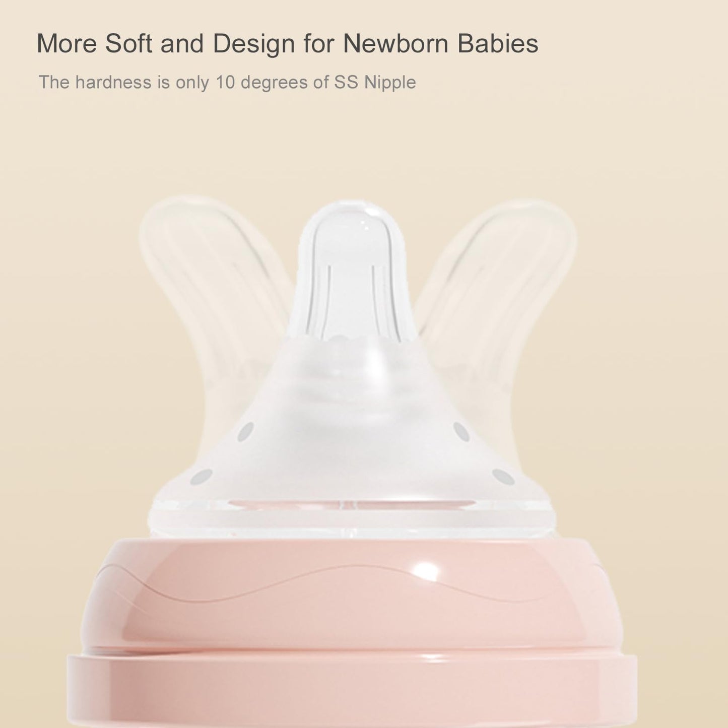 Gulicola Natural Glass Baby Bottle for Breastfeeding Babies, Newborn Anti-Colic Bottle Set with Slow Flow Nipple, 0-3 Months, 5 oz, 2 Pack - Pink