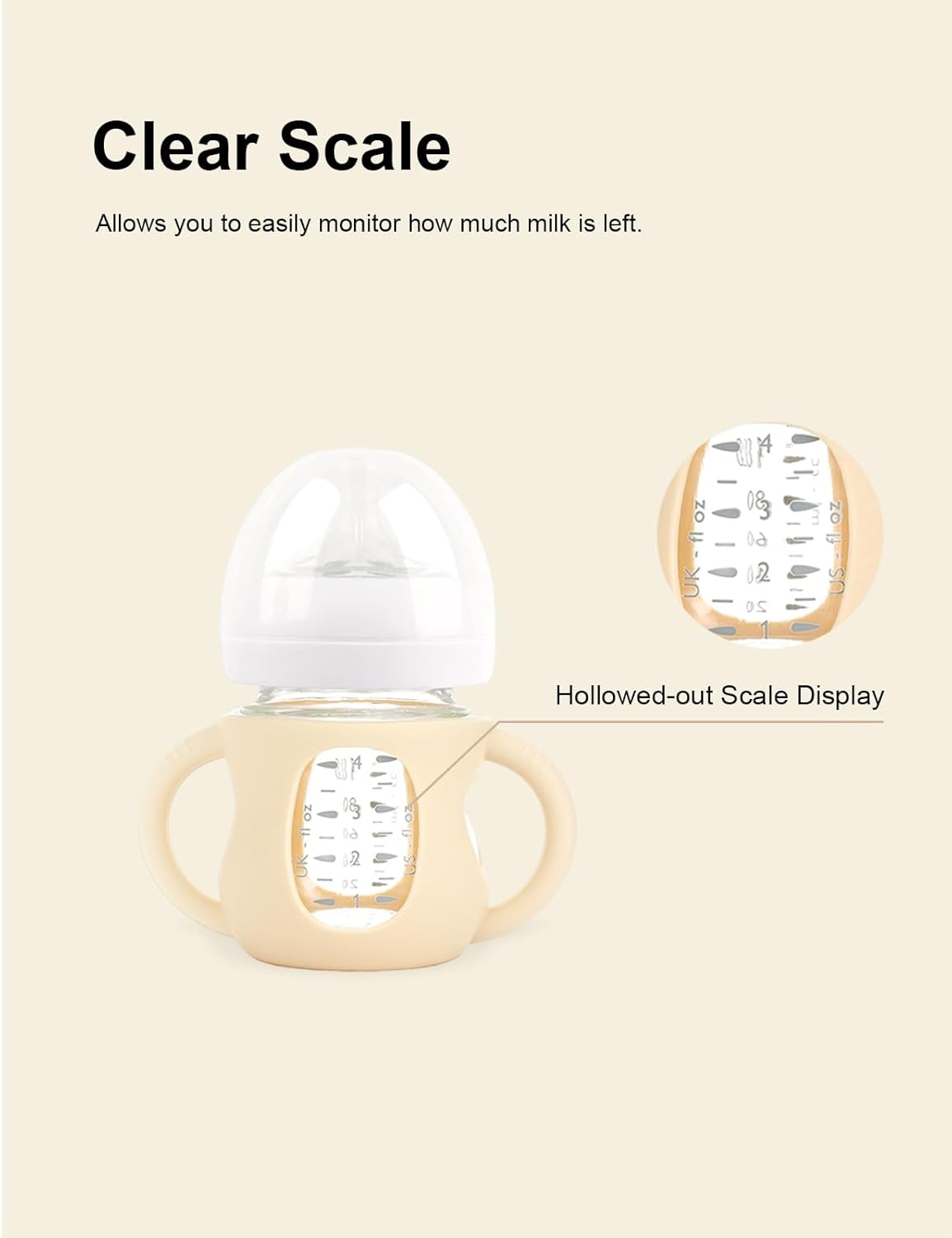 4-Pack Silicone Sleeves for Philips Avent Glass Bottles, BPA-Free Drop-Resistant Baby Bottle Sleeves with Handles, Compatible with Philips Avent Natural Glass Baby Bottles (4 oz)