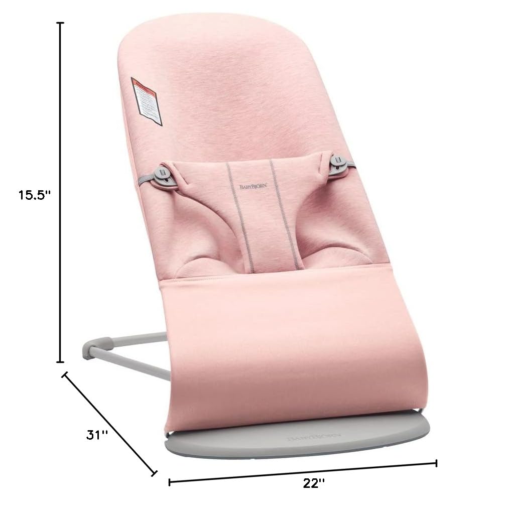 BabyBjörn Bouncer Bliss, 3D Jersey, Dusty Pink
