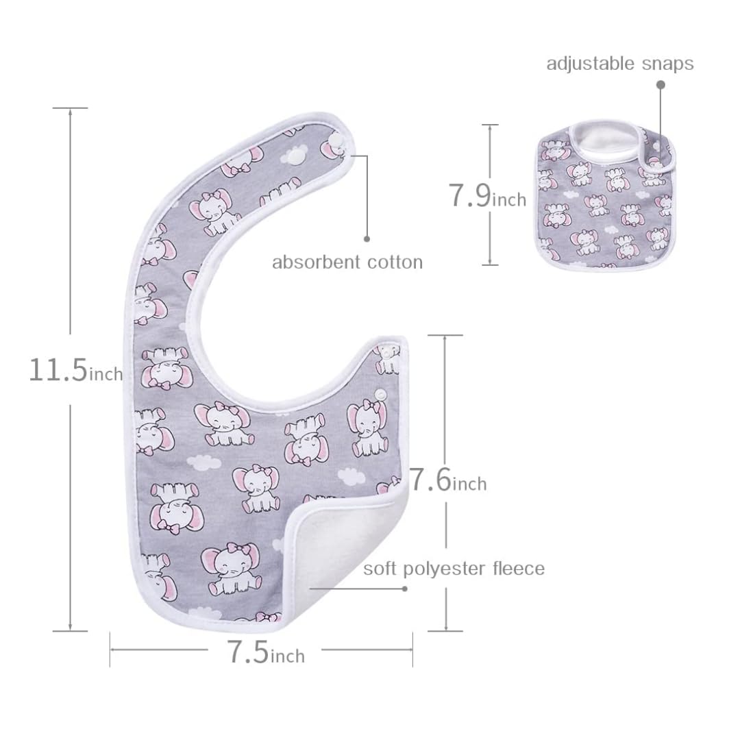 7 Pack Baby Cotton Absorbent Bibs for Drooling Teething