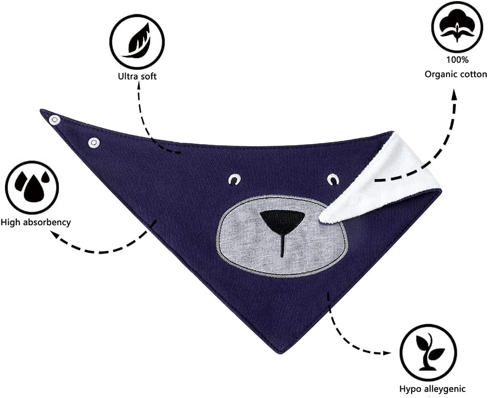 JN&LULU 3 Pack Newborn Baby Bibs Bandana Drool Bibs for Drooling Cotton Baby Gifts