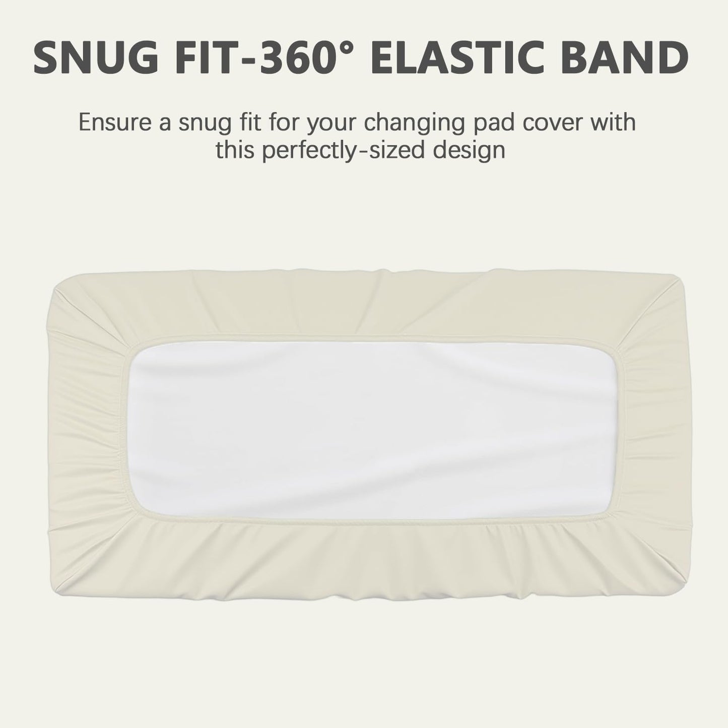 Vegan Leather Changing Pad Cover - 31"X 16" - Waterproof Wipeable, Extra Thick & Portable & Non-Slip Diaper Mat - Fits Standard Changing Tables for Baby Boy Girl (White)