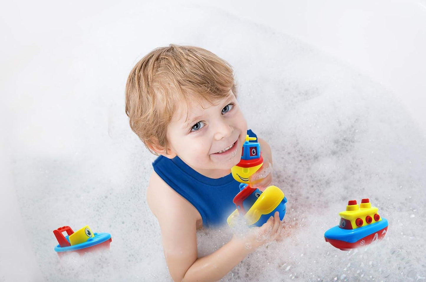 3 Bees & Me Bath Toys for Boys & Girls - Magnetic Boat Set for Toddlers & Kids - Fun Educational Bath Toy