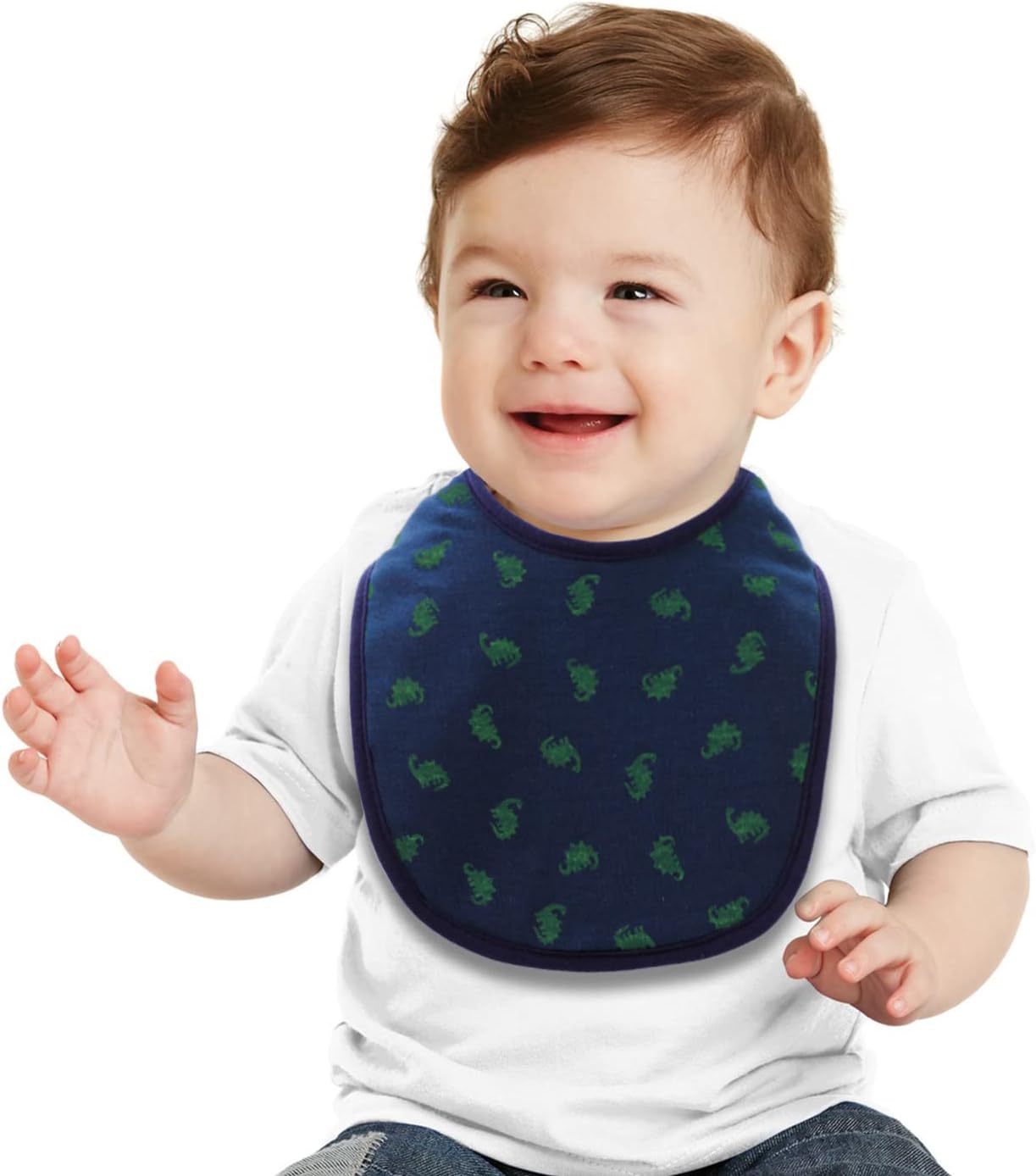 Hakochia Waterproof Baby Bibs Organic Cotton Super Soft and Absorbent With Adjustable Snap for Baby Boys and Girls