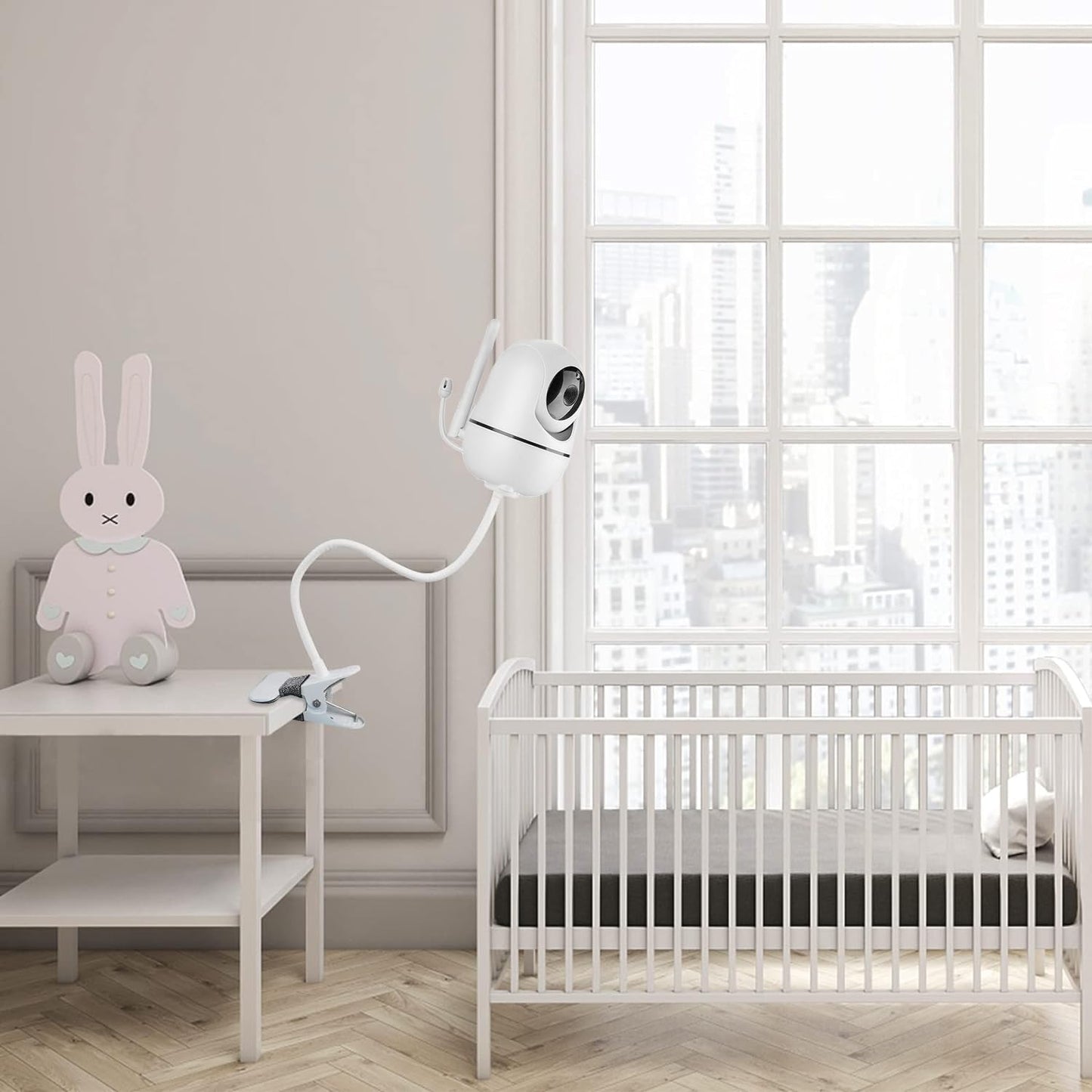 Baby Monitor Flexible Mount for HelloBaby HB65/HB6550/HB6558/HB66/ANMEATE SM935E/SM650|,No Tools, No Wall Damage, Portable with 360° Angle Adjustment (clamp)