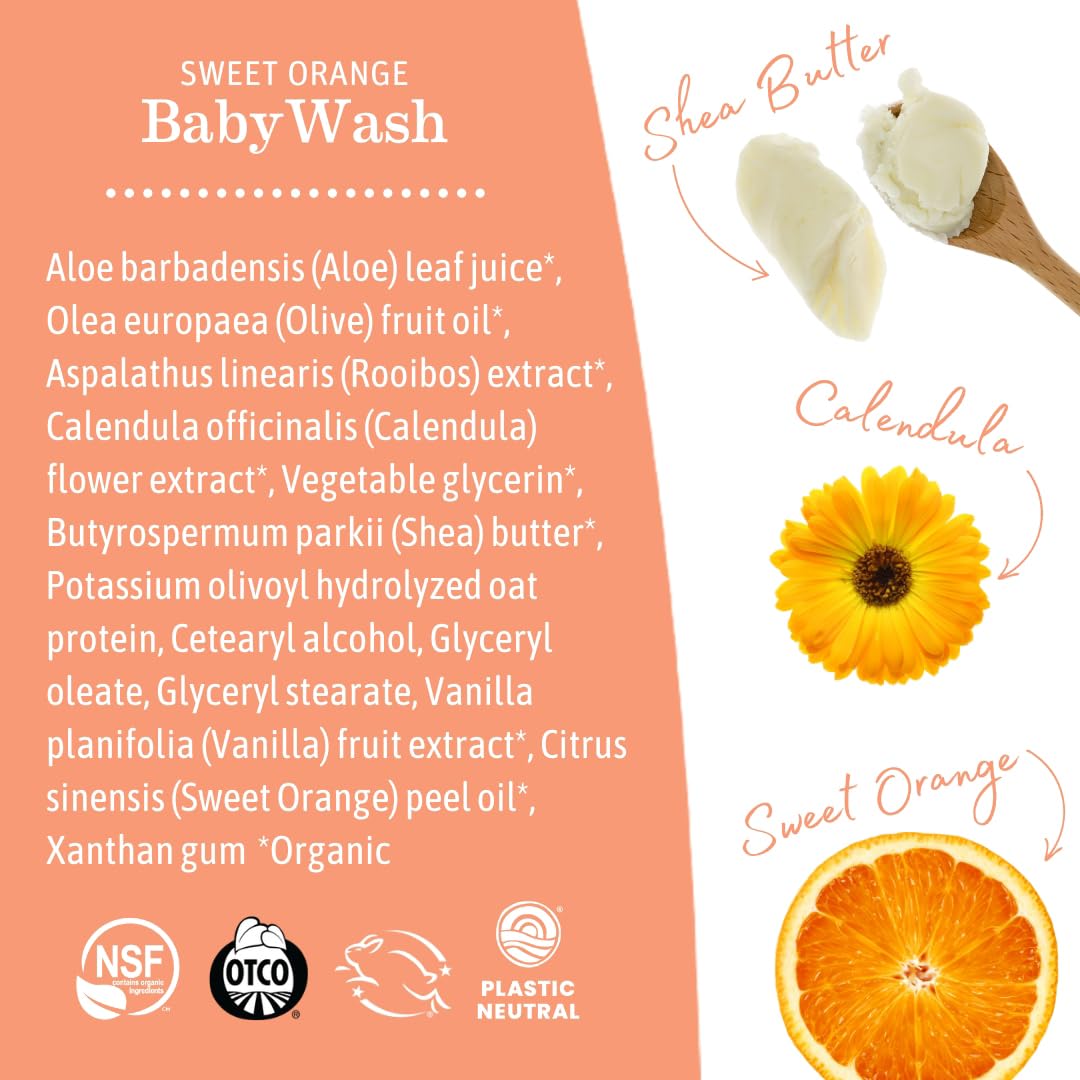 Earth Mama Sweet Orange Baby Lotion | Moisturizing Body Lotion for Dry Skin, Newborn Baby Lotion Sensitive Skin Care, Face Lotion for Babies & Kids with Shea Butter, Calendula & Aloe, 8 Fl Oz