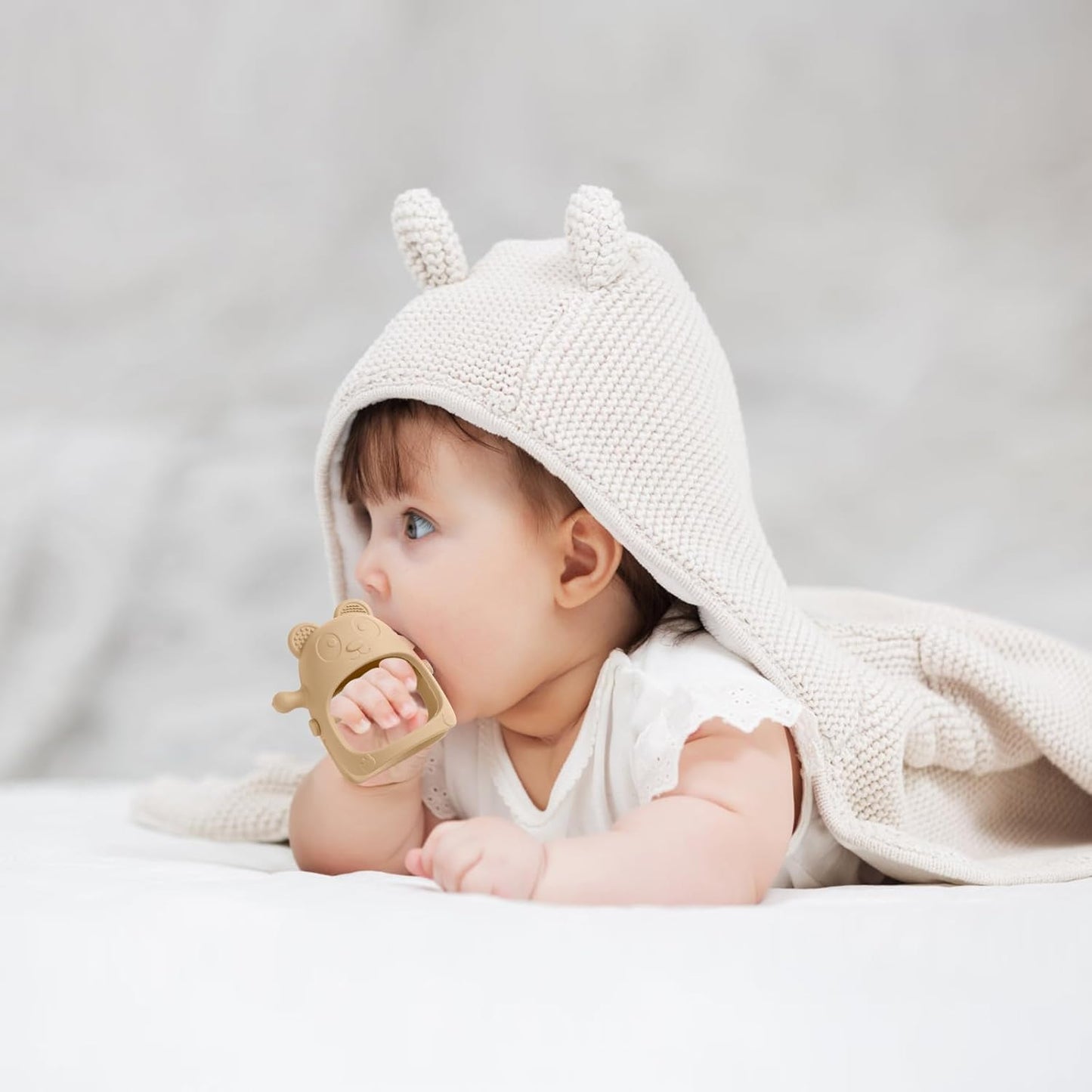 3 Pack Baby Teething Toys 3 Months+, Silicone Teething Mitten for Babies Anti Drop Wrist Hand Teether, Baby Chew Toys for Sucking Needs