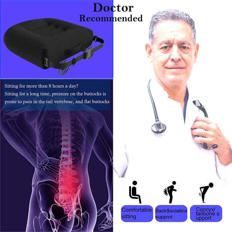 Car Booster Seat Cushion, Chair Cushions, Comfort Seat Cushion Pillow for Office Chair/Car Seat, Butt, Tailbone, Back, Coccyx, Short People Adult Booster Chair Cushions Relief Pad