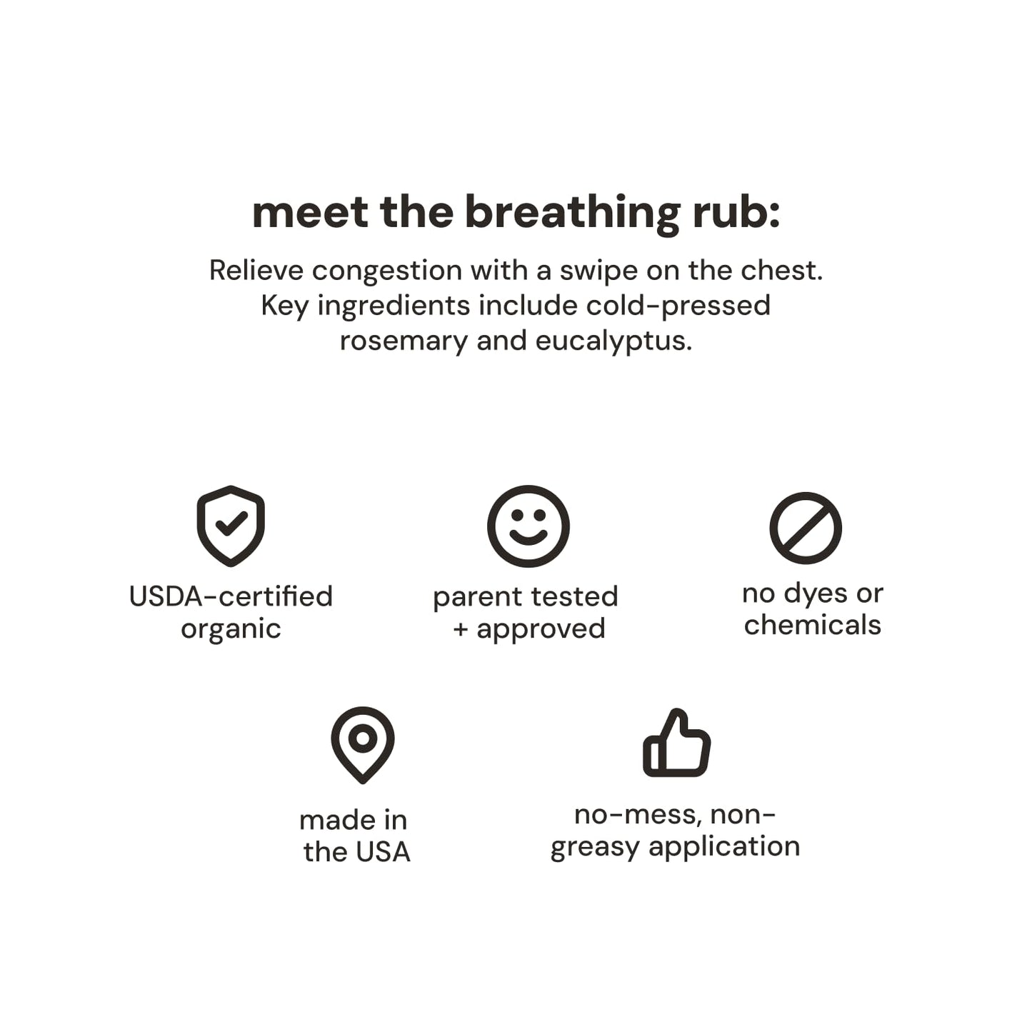 oogiebear Baby Breathing Rub, Made with Naturally Soothing Eucalyptus & Rosemary, USDA Organic Safe for Babies 3 Months & Older, 0.5 Oz Balm