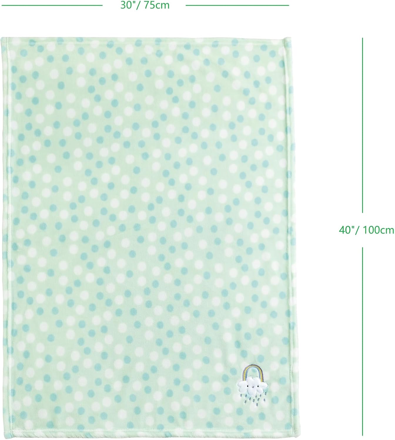 CREVENT 30"X40" Lightweight Fuzzy Fluffy Warm Plush Baby Blanket for Infant Toddler Newborn Unisex Crib Cot Stroller - Green Rainbow Unisex