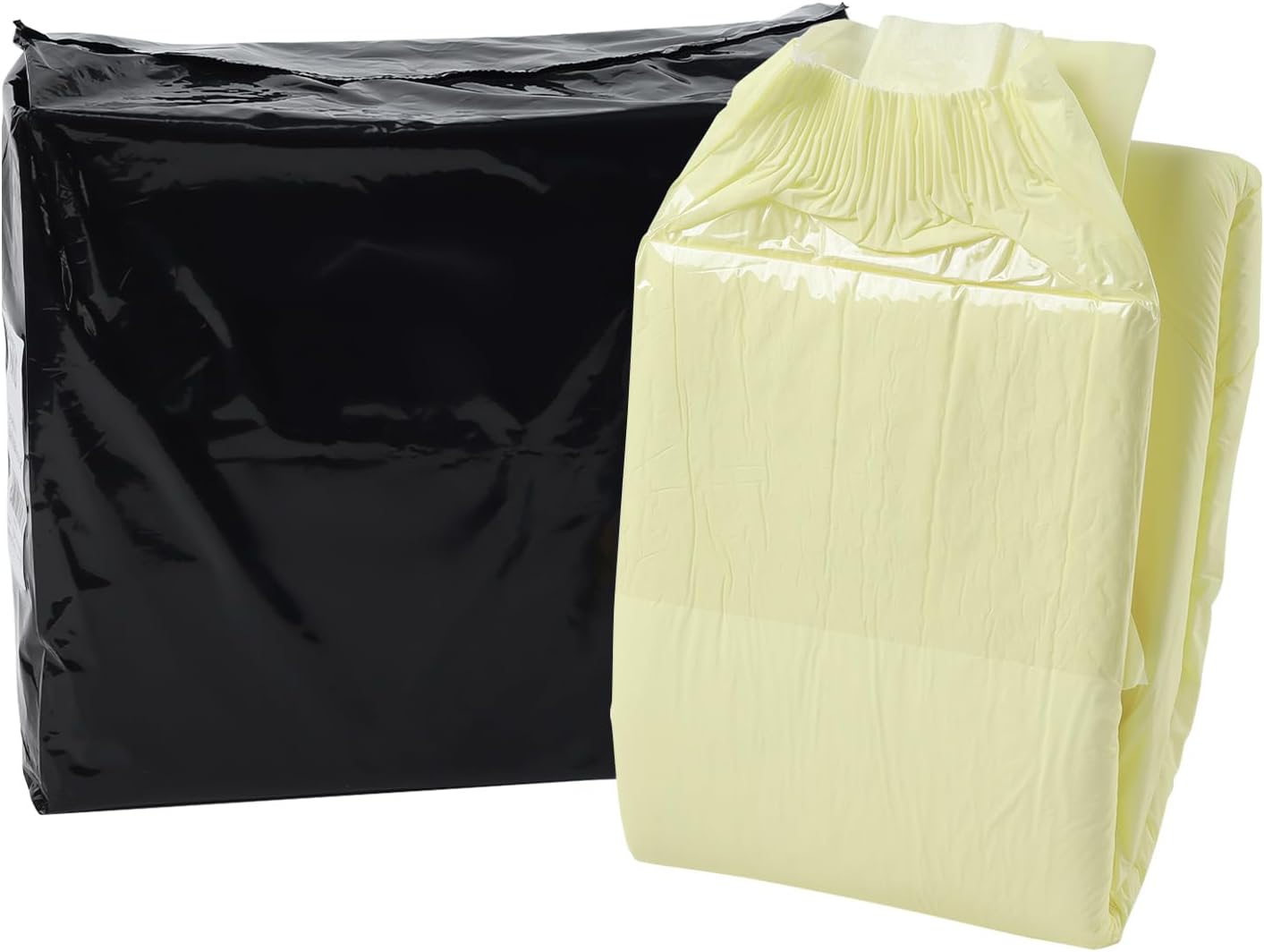 CutiePlusU Disposable Adult Diaper Heavy Absorption Dry Surface Adult Diapers All Night- Yellow 10 Pieces (Medium 28"-38")