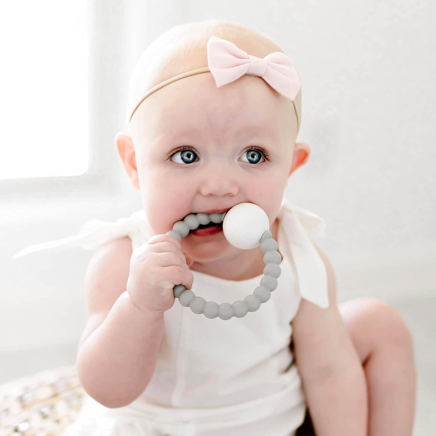 Ryan & Rose Cutie Teether Rattle (Grey)