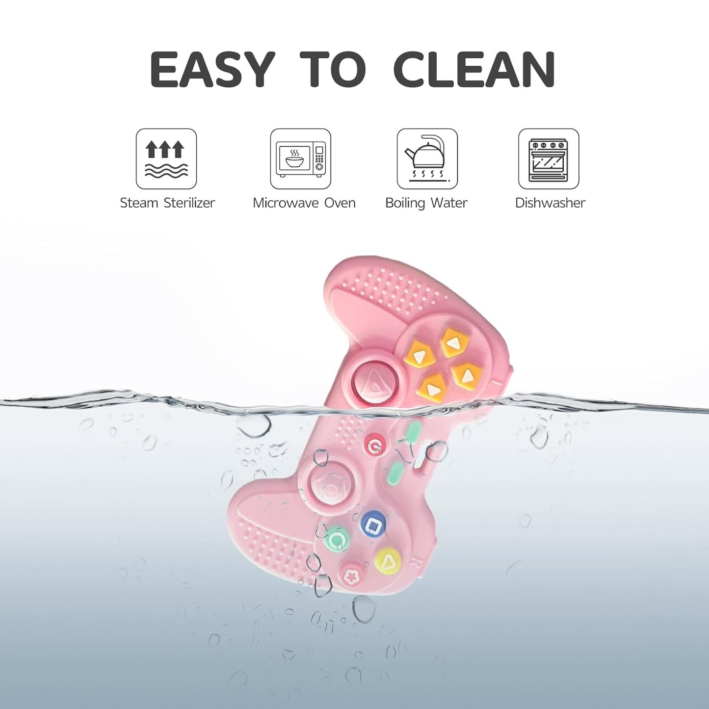 Hooku Silicone Teething Toys for Babies 0-6 Months, Teethers for Babies 6-12 Months, Remote Teether for Baby, Sensory Toys for Babies, Baby Chew Toys