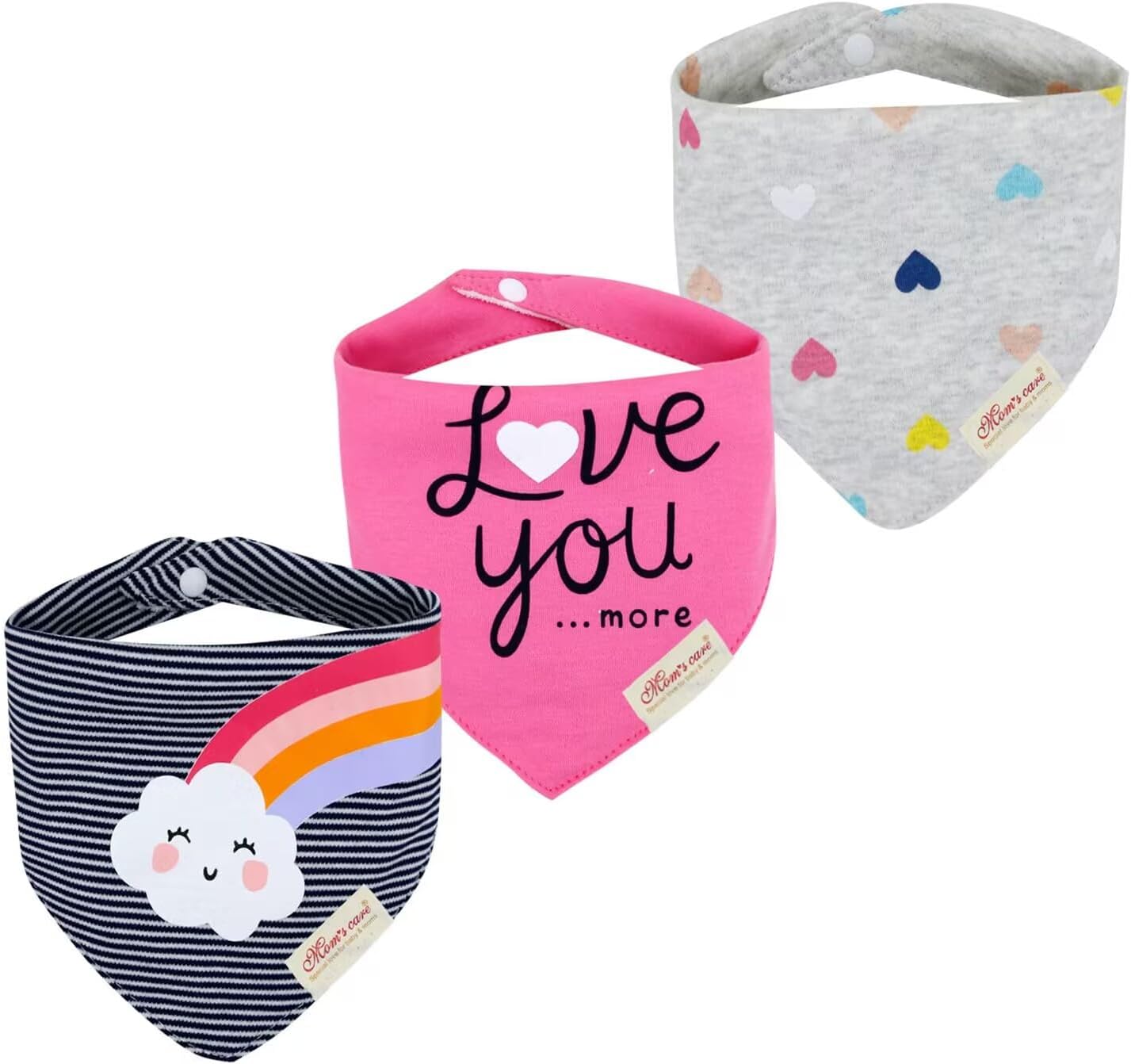 JN&LULU 3 Pack Newborn Baby Bibs Bandana Drool Bibs for Drooling Cotton Baby Gifts