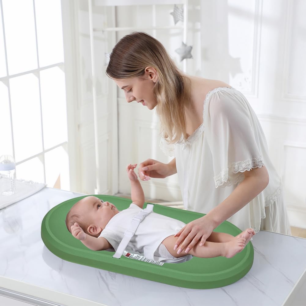 Baby Changing Pad - Lightweight Wipeable Foam Changing Pad, Waterproof Comfortable Design for All Changing Tables, 30"x 15.6", Green