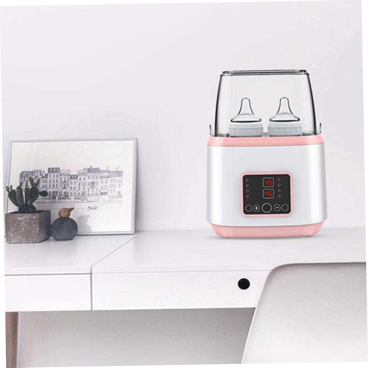 Baby Bottle Warmer & Steriliser Temperature Adjustable Portable Bottle Warmer Remote Control Baby Food Heater with LCD Display for Breastmilk or Formula, Style 2