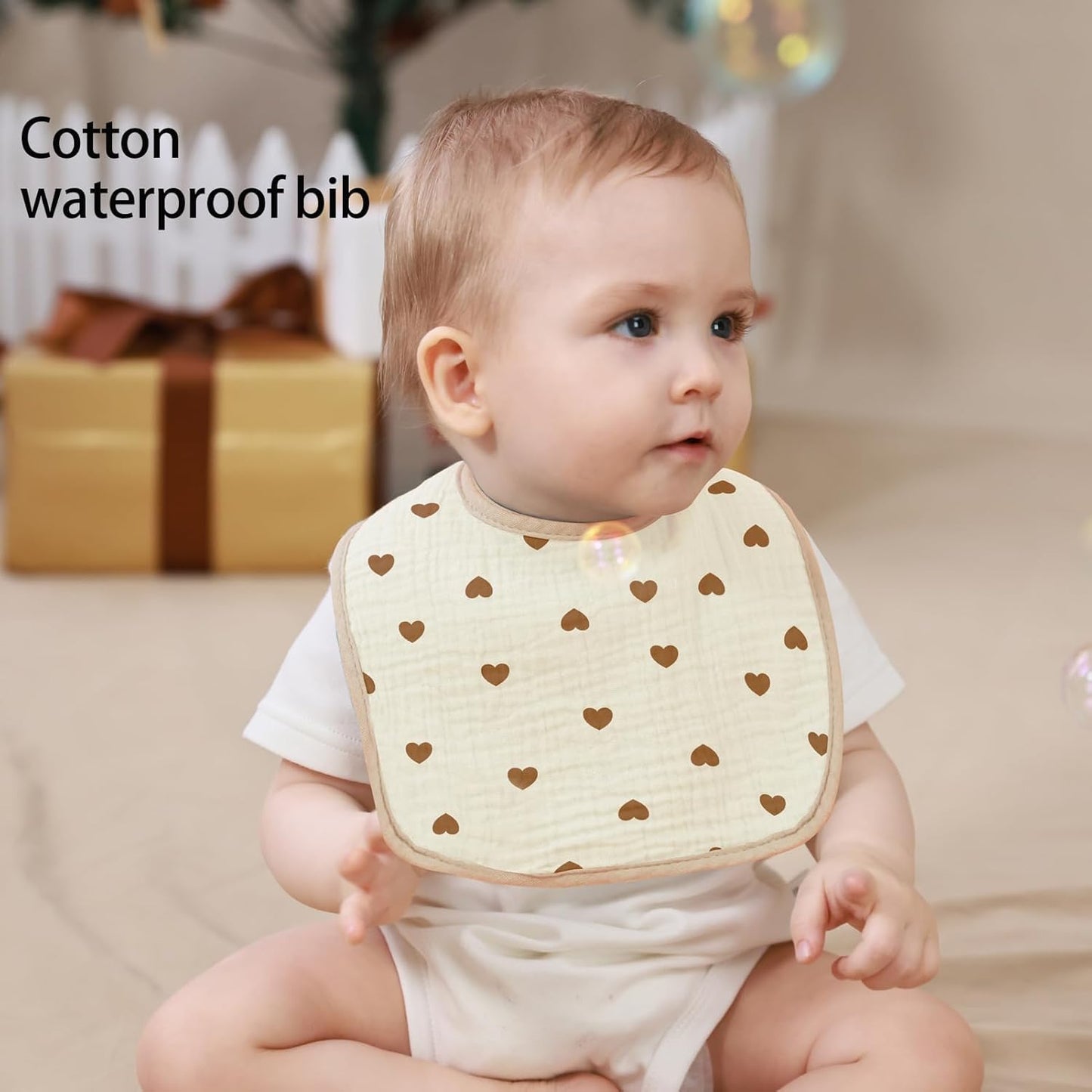 Baby Bandana Bibs, 6 Pack Waterproof Toddler Bib,Soft Cotton Absorbent Baby Bibs for Eating,Drooling,Teething