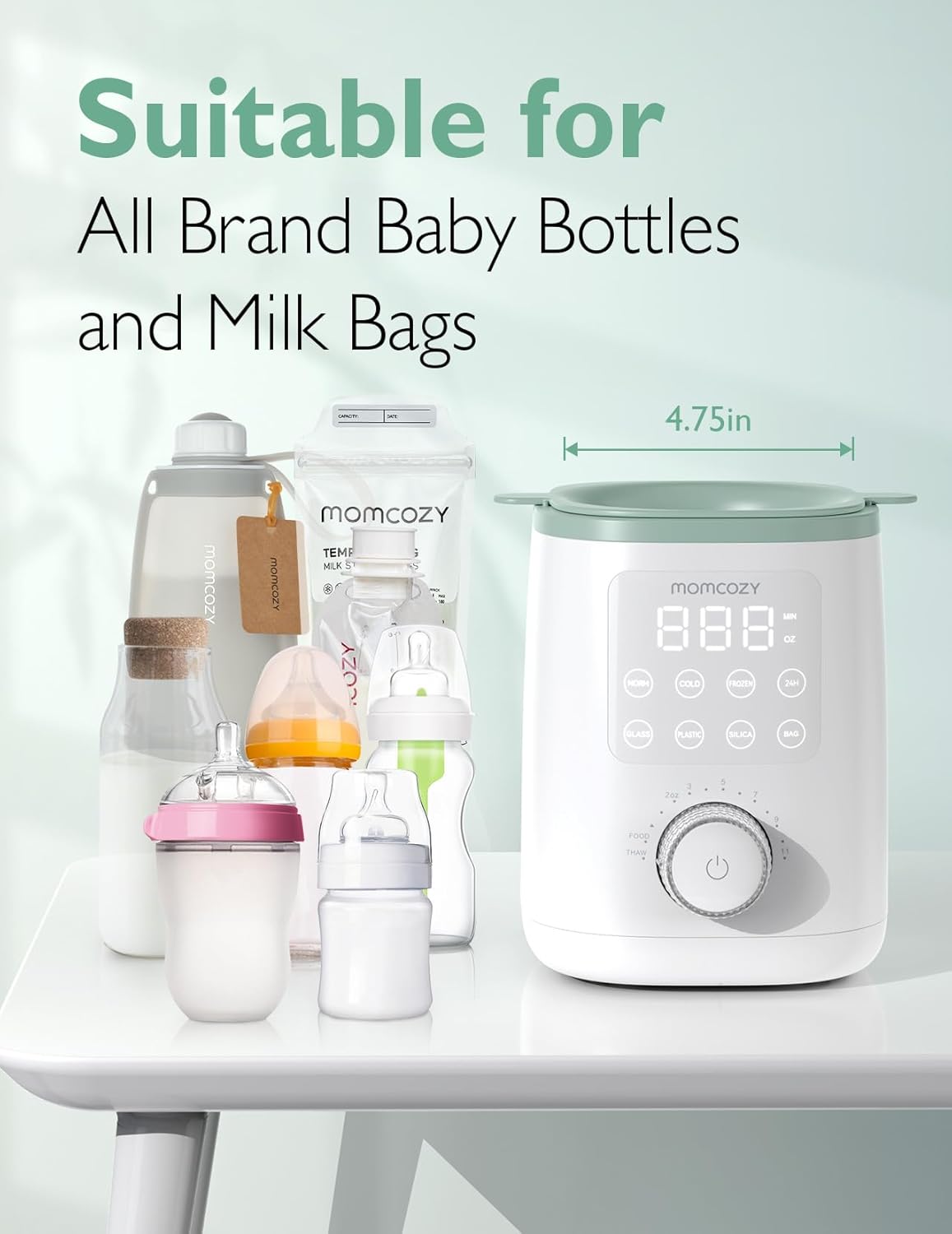 Momcozy Retain Nutrients Bottle Warmer, 9-in-1 Baby Bottle Warmer with Night Light, Accurate Temperature to Preserve Fullest Nutrients in Breast Milk, Bottle Warmers for All Bottles