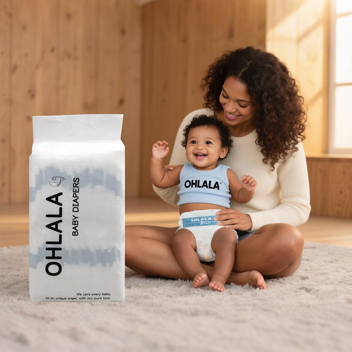 OHLALA Diapers Size 6 Skin-Friendly & Leakproof | Hypoallergenic | Fragrance-Free | Lightweight | 4 Pack 184counts | 35+ lbs