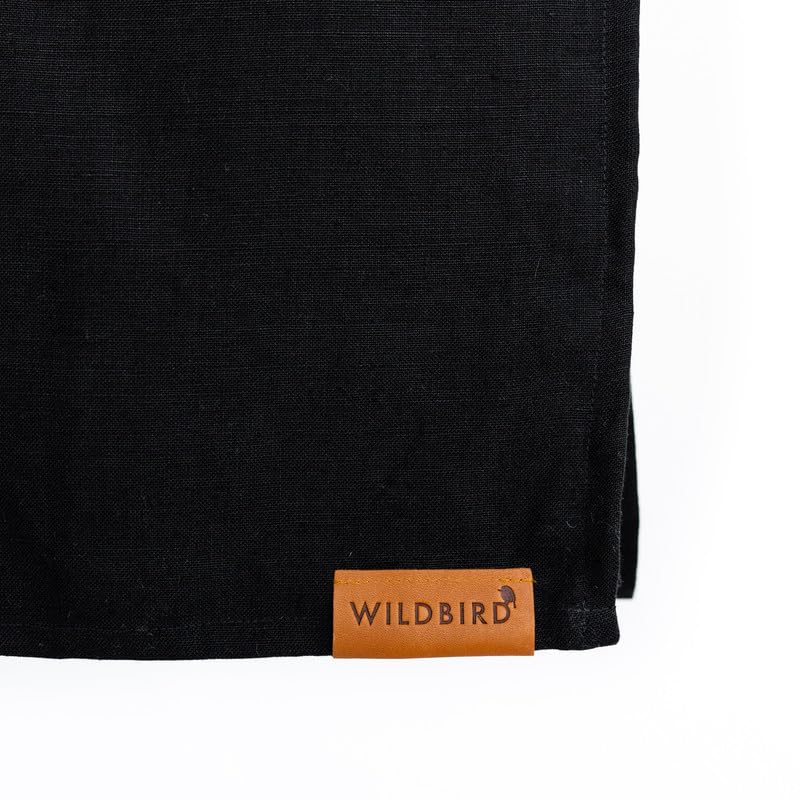 WildBird - Ring Sling Baby Carrier - Newborn to Up to 35 lbs - for Moms, Dads & Caregivers - 100% Natural European Linen Fibers - Versatile & Adjustable - 74” Size - Raven Fabric & Gold Ring