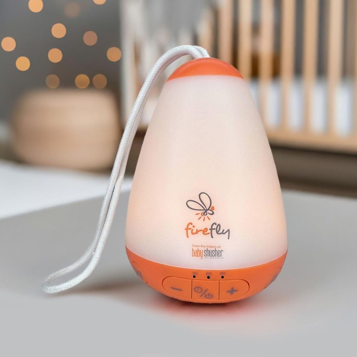 Baby Shusher Firefly Baby Soother for Crying Babies with Nightlight - White Noise Sound Machine, Baby Soother for Sleeping, Newborn Essentials for Crib, USB Rechargeable - 1 Count