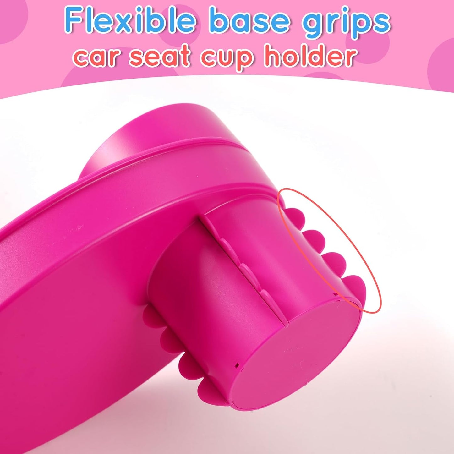 Car Seat Tray - Easily Expands Snack Tray Cup Holder Tray into 360° Cup & Travel Tray for Kids Car Seat, Booster, and Stroller (Pink)