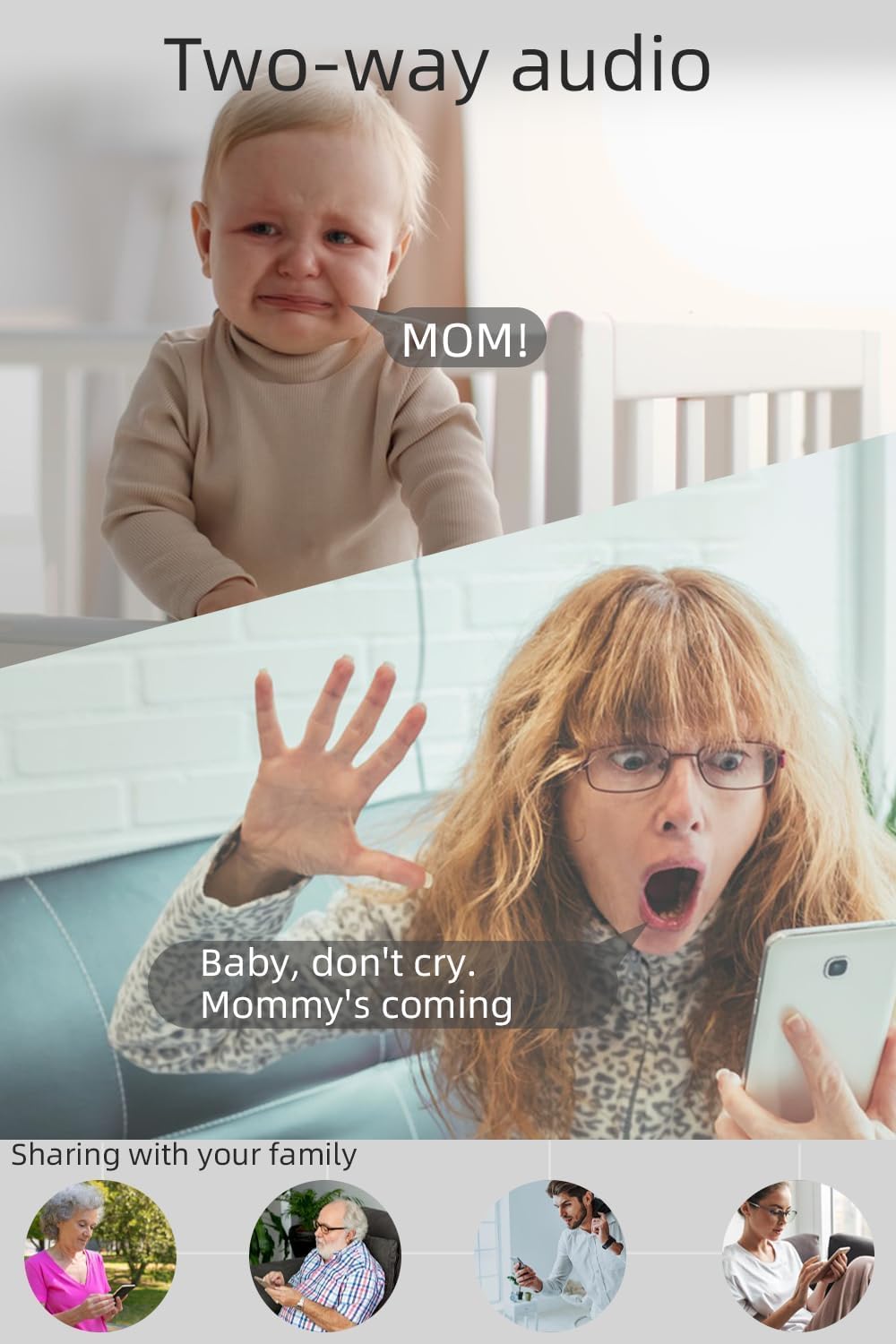 Rraycom 2K Security Camera for Baby Monitor, Pan/Tilt Indoor Cameras for Home Security, Indoor Camera with Motion Detection and Tracking, 2-Way Talk, Color Night Vision,24/7 Cloud &SD, Works w/Alexa