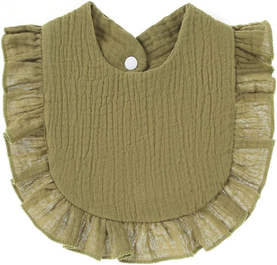 4 PACK Solid Muslin Baby Drool Bibs Set for Unisex Boys Girls Cotton Adjustable Teething Feeding Drooling Bibs