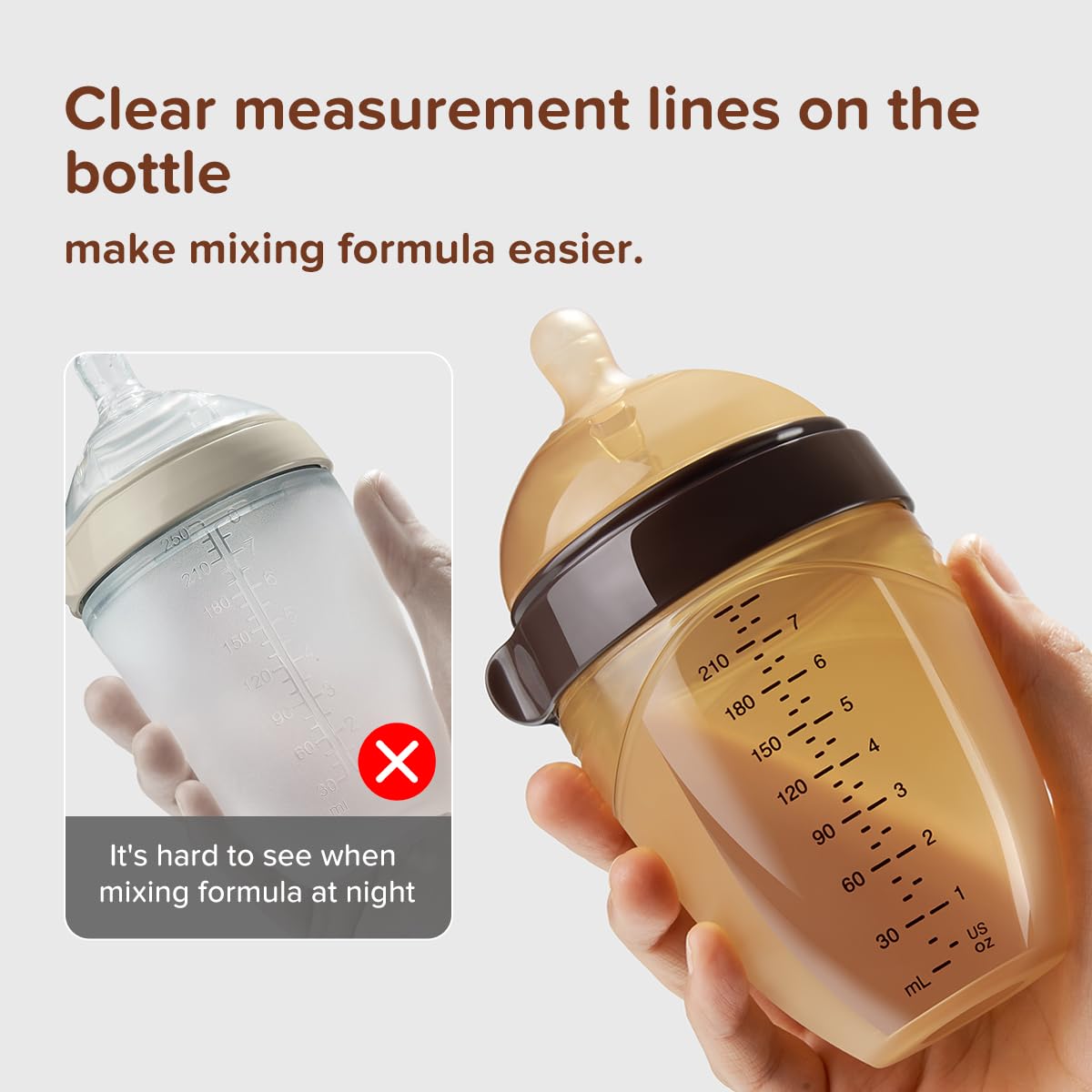 Thyseed Silicone Natural Breast-Like Bottle with Nipple(0-3 Months),8oz,1pack