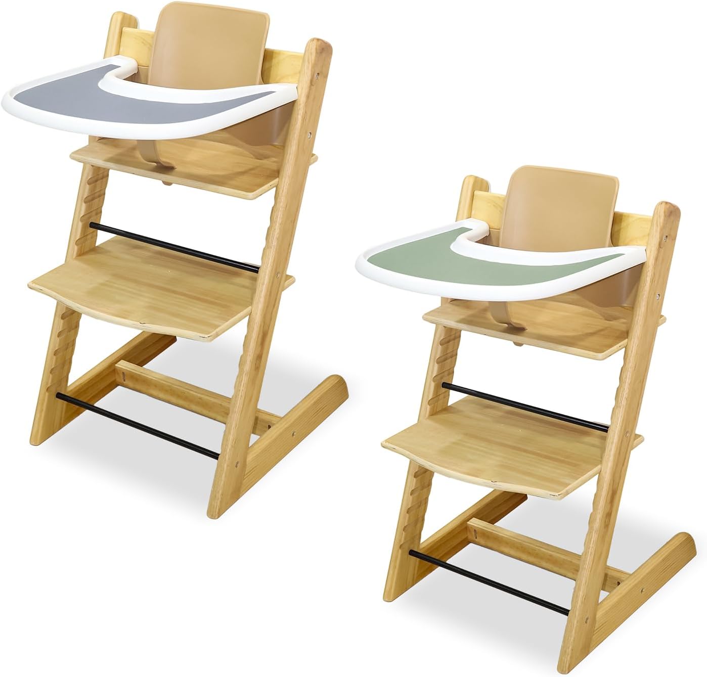 High Chair Cushion, Soft and Comfortable for Tripp Trapp High Chair Cushion, with Two High Chair Placemat, for Tripp Trapp Cushion Set Makes It More Comfortable for Baby (Colorful Patterns)