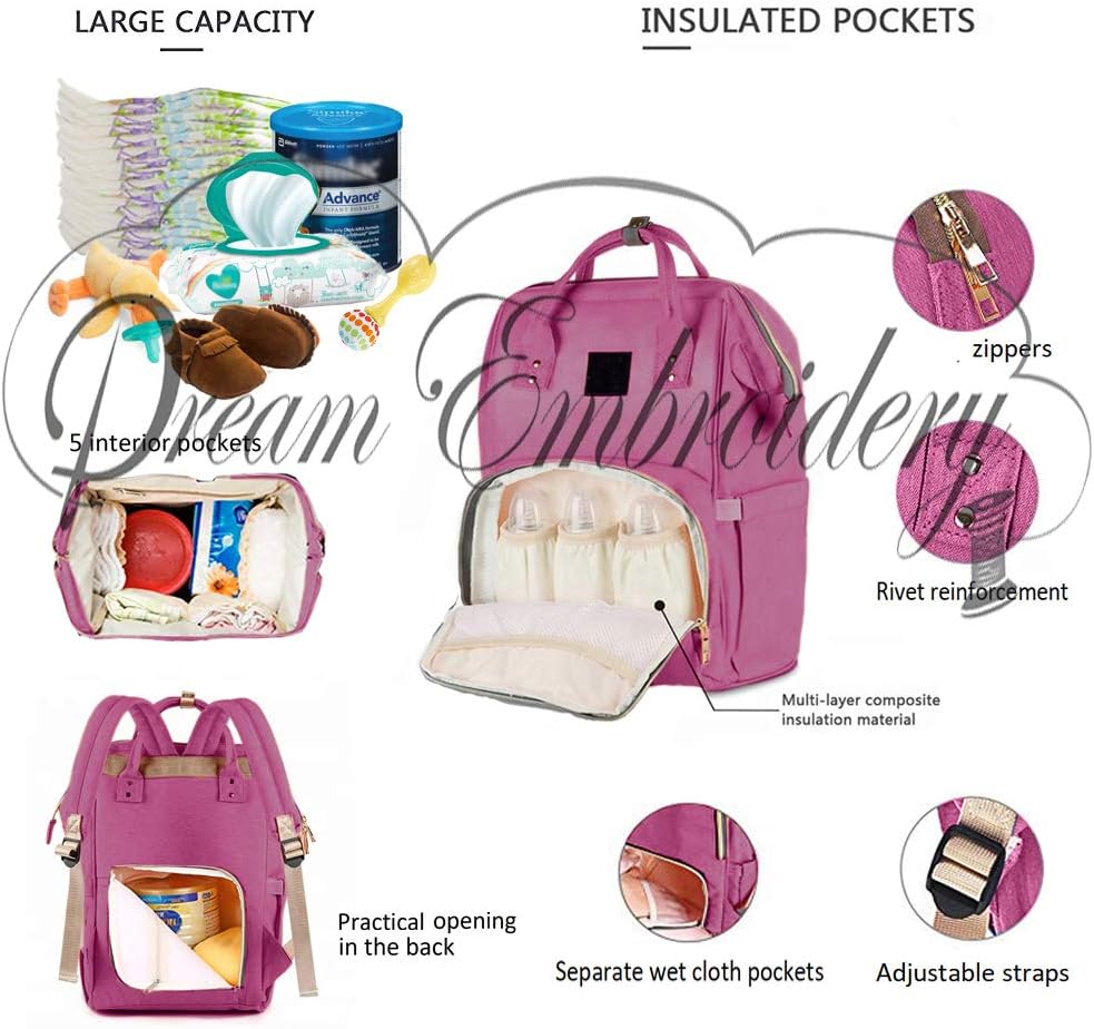 PERSONALIZED Large Diaper Bag Knapsack Custom Diaper bag Monogram Backpack