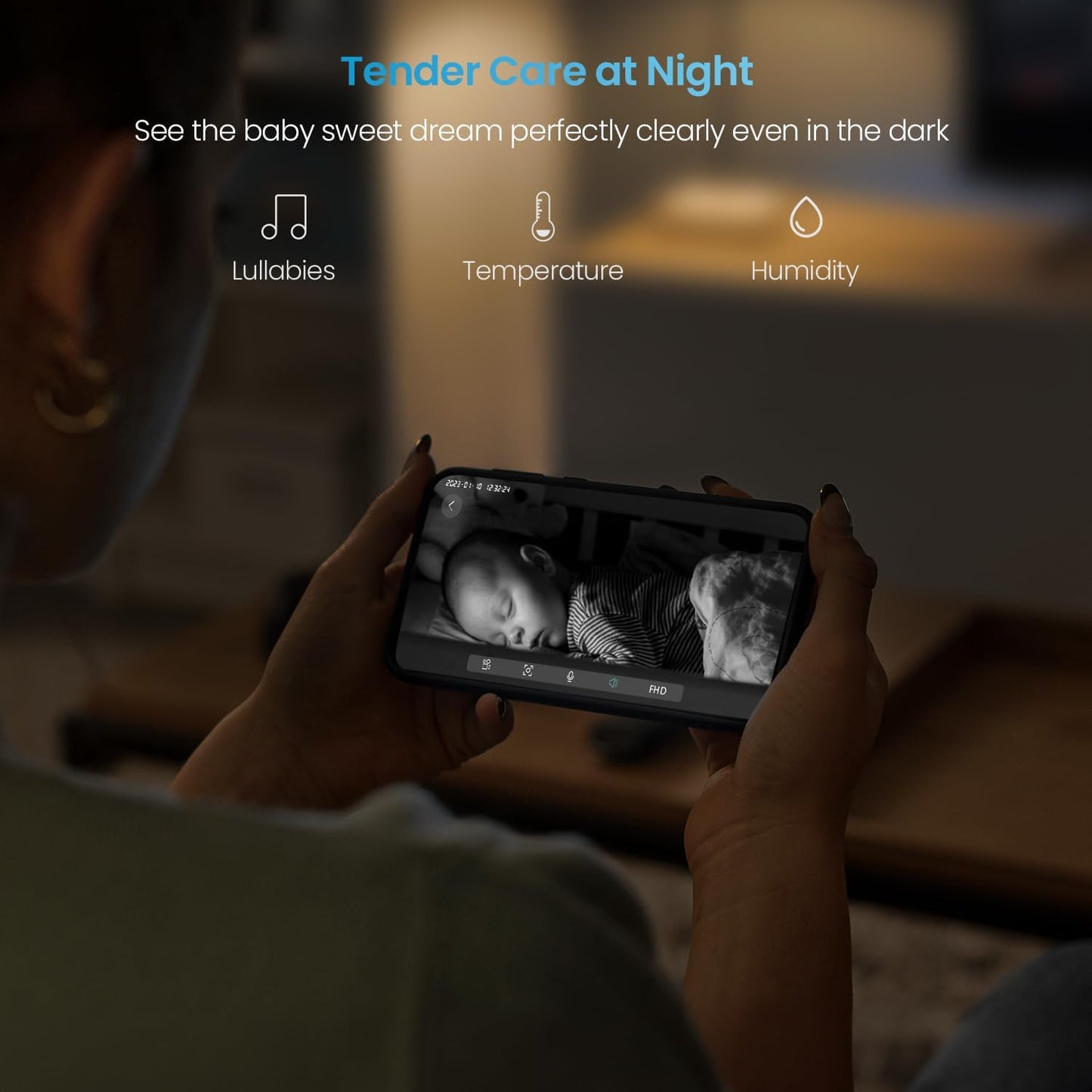 ieGeek 1080P Baby Monitor with 2 Cameras | 4.3" Split-View for Twins Nursery | Night Vision, Sound & Motion Alerts, 2-Way Talk, Pan-Tilt-Zoom | Secure Local Monitoring with Free App, No Monthly Fee