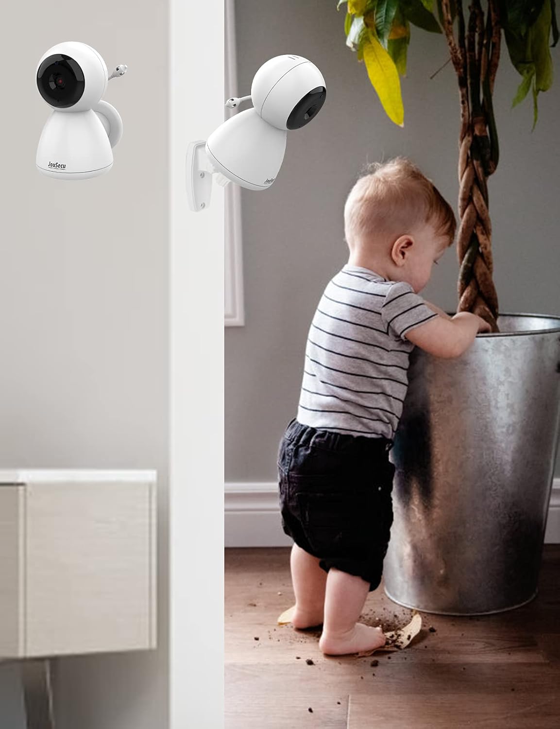 Baby Monitor with 2 Camera and Audio 4.3" LCD Split Screen 1000ft Range Rechargeable Battery 2-Way Audio Baby Crying Detection Night Vision Temperature Detection (No Remote pan-tilt-Zoom Function)