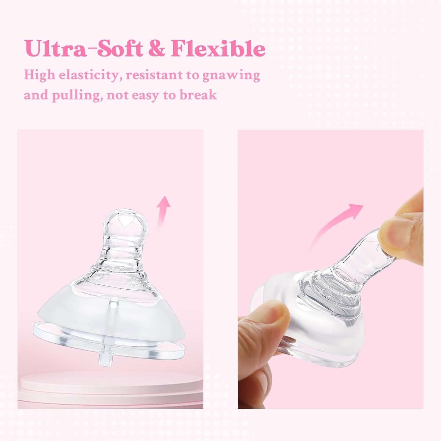 LittleForBig Silicone Soft Touch Adult Bottle Nipples Replacement Teat Compatible with LittleForBig Bottles - Lip Care Bottle Nipples for Adults 3-Pack