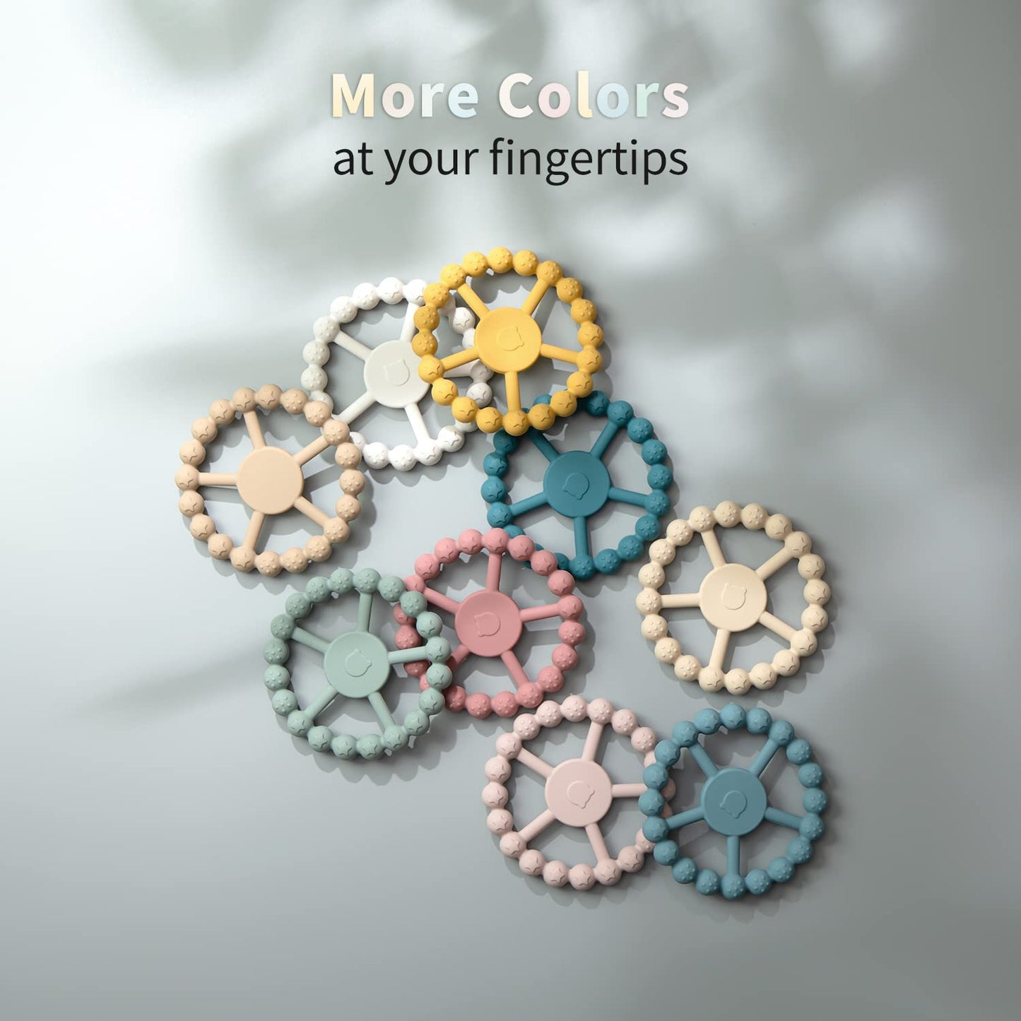 Samigo Ring Baby Teether Toys, Silicone Teething Ring Toys for Babies 0-6 6-12 Months, Baby Teethers 0-3 Months, Infant Teething Relief, Baby Girl Essentials - 2 Pack