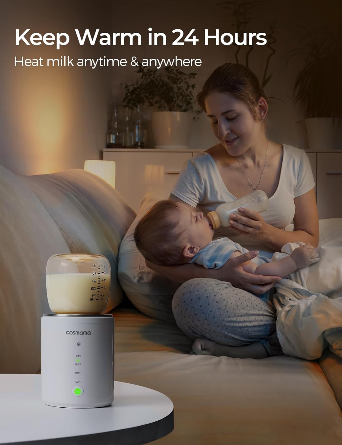 Portable Bottle Warmer for Travel, Comes with A Feeding Bottle,Warmer with Fast Heating, Safety Material Baby Bottle Warmer, Rechargeable Bottle Warmer for Breastmilk