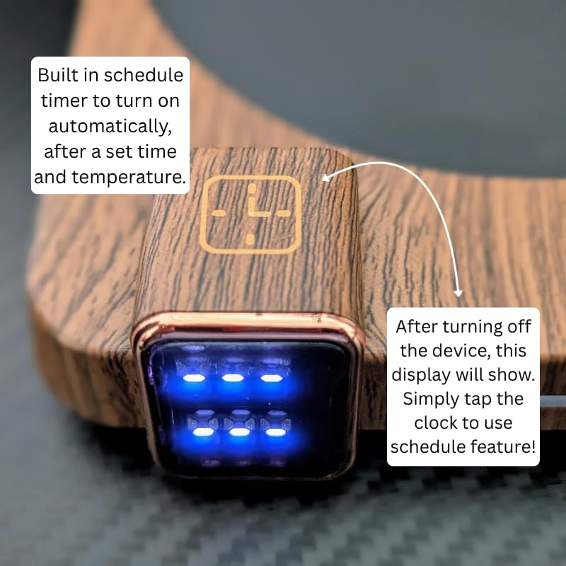 Hot Drink Beverage Warmer. Coffee, Milk, Tea, Cappuccino, Mocha, Candles, Dial Tempreture and Digital Display. Desk, Office, Workplace. 105F- 176F. 4 Hour shutoff, 1-12 Hour Schedule. (White)