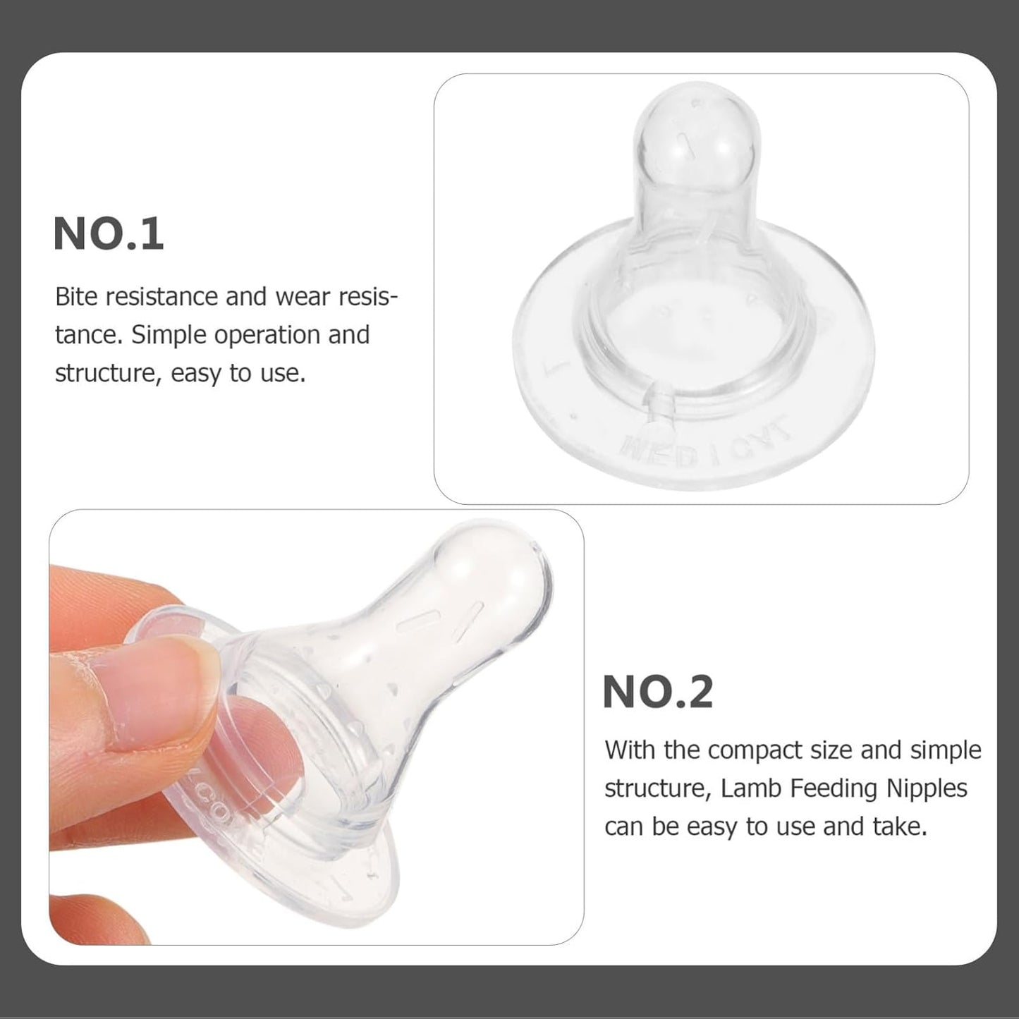 Replaceable Baby Bottle Nipples 10pack Silicone Nipple Sucker for Nursing Bottle for Lamb Pig Calf Cow