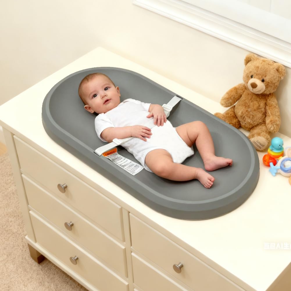 Baby Changing Pad - Lightweight Wipeable Foam Changing Pad, Comfortable and Waterproof, Fits All Changing Table, 30"x 15.6", Darkgray