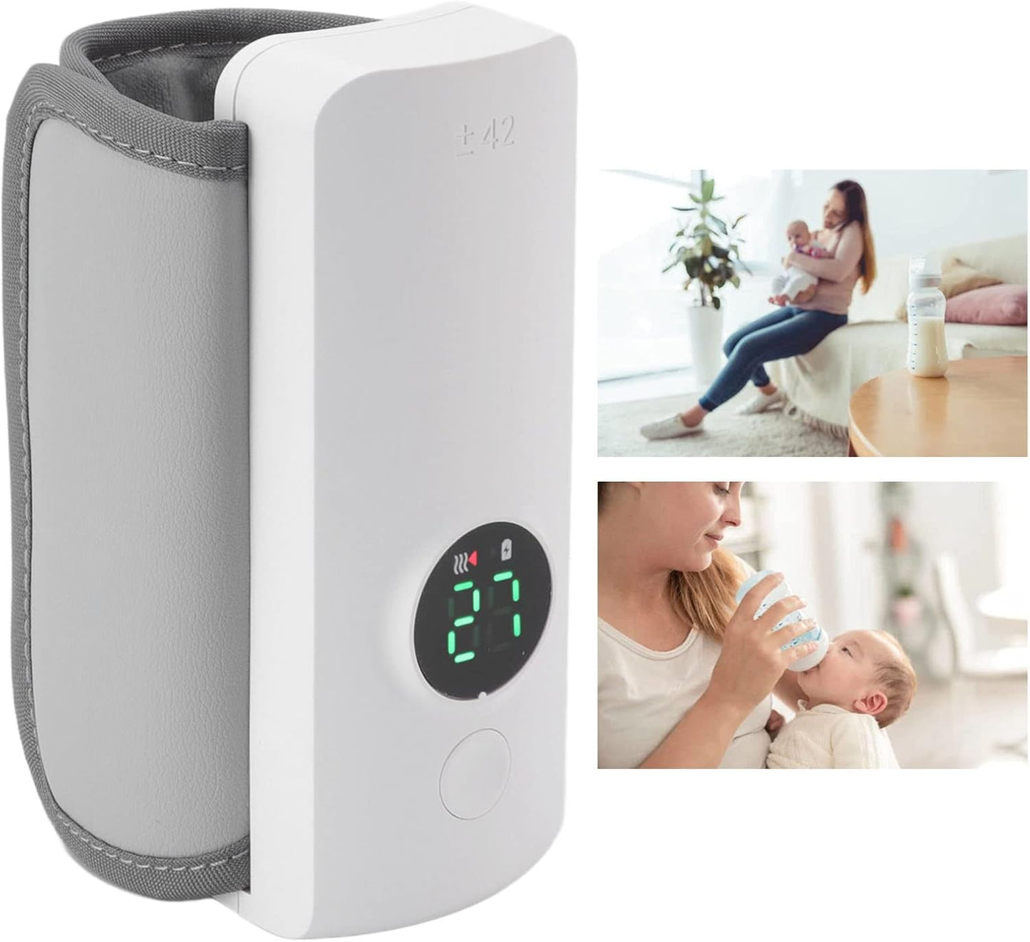 Portable Bottle Warmer,6000mah USB Charging Baby Bottle Warmer,7.4V 2A 18W Insulated, Portable Baby Nursing Tool for Breastmilk,Thermostat Bag for Feed Newborn