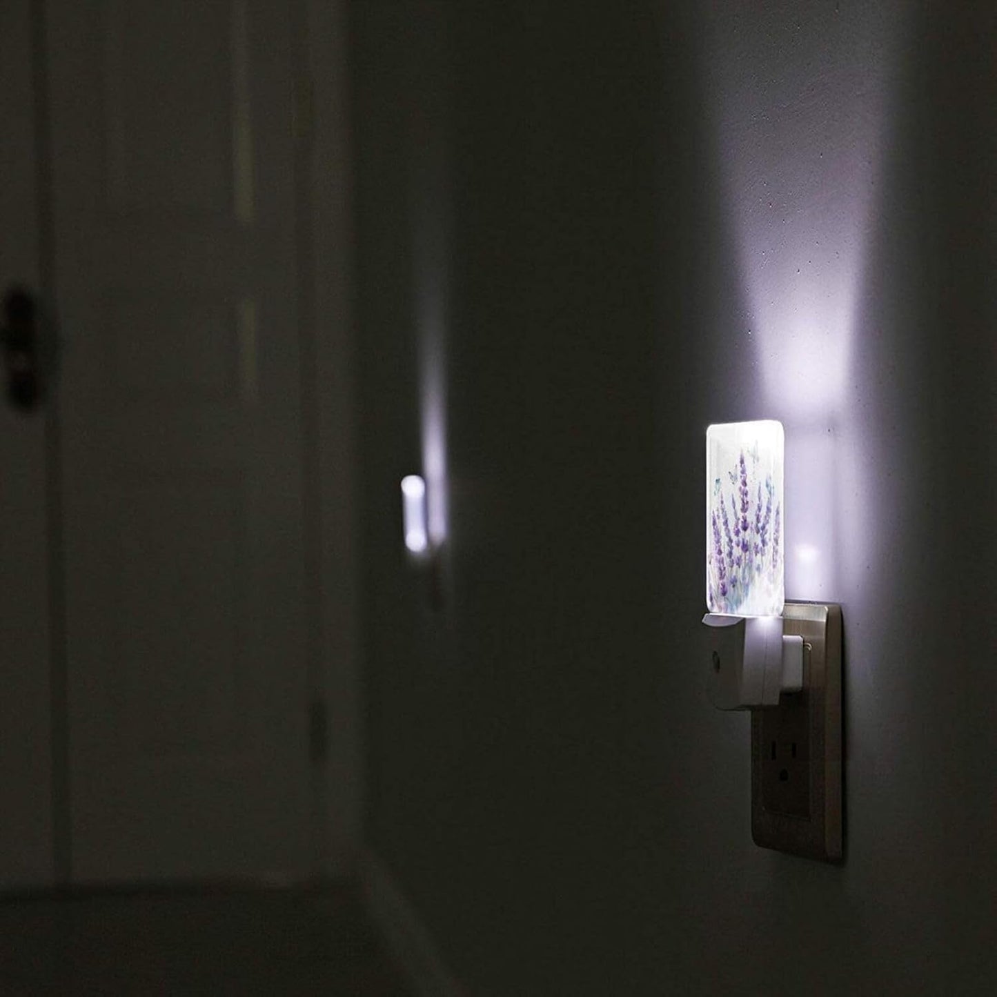 Led Night Light, Lanvender Butterfly Decorative Plug in Nightlights,with Smart Auto Dusk to Dawn Night Light for Bedroom, Kitchen, Nursery, Bathroom